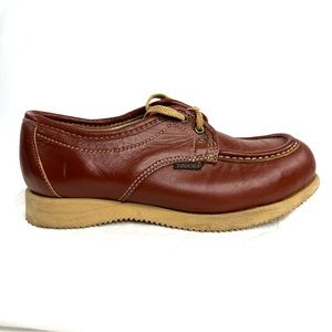 Ranger Vintage Men Size 8 Brown Leather Safety Composite Toe Shoe Vibram Sole